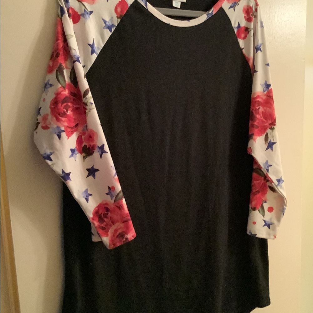 Lula Roe Red White Blue Baseball Shirt super cute!